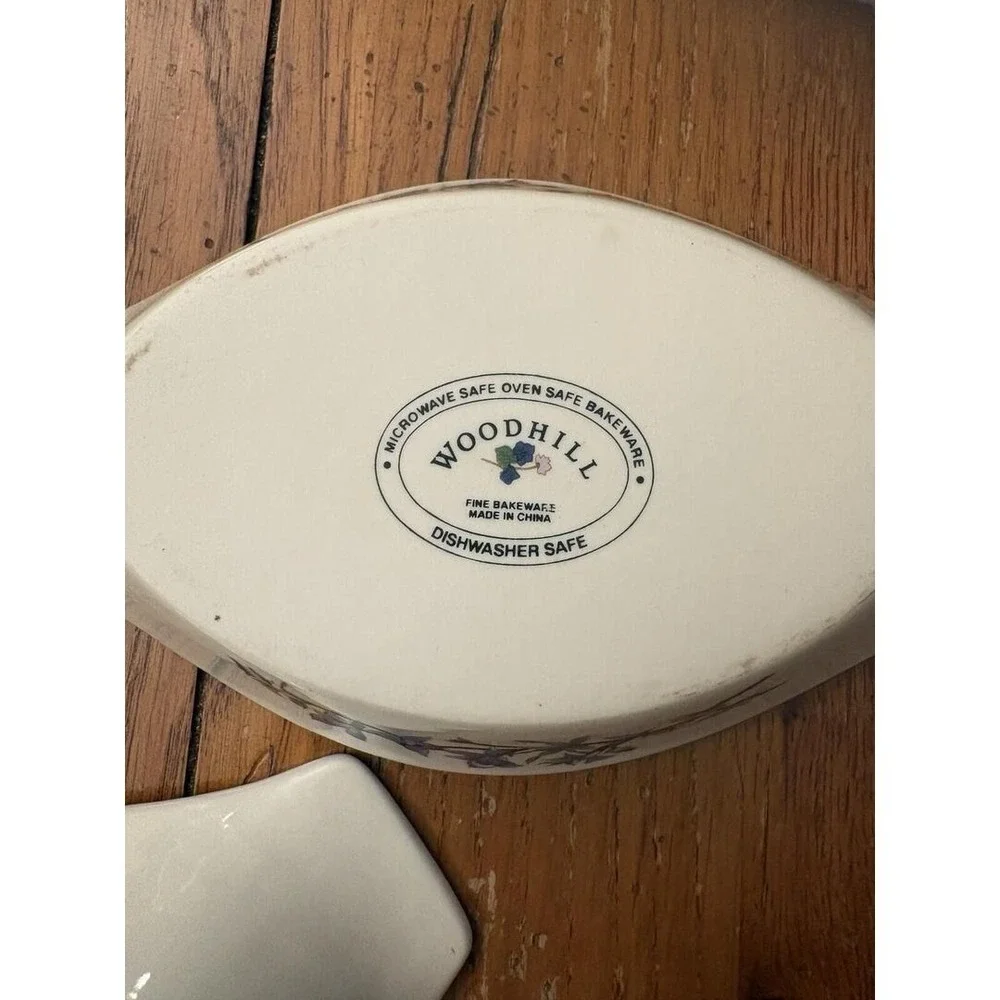 Woodhill Oval Baking Dishes Floral Oven To Table Stoneware 8 Inch Set Of 3